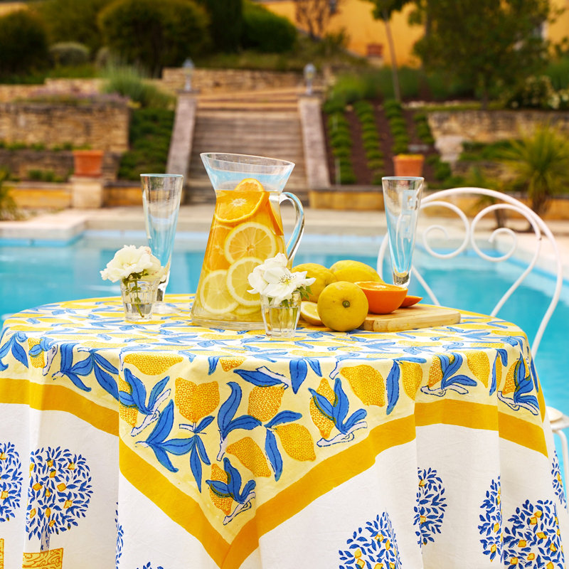 Lemon Tree Tablecloth, 59" W x 59" L