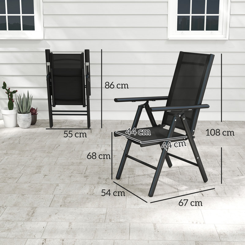 Folding Patio Dining Folding Chair, Black
