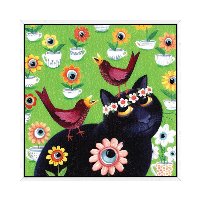 Iris 1 Piece Painting on Canvas, 45.72cm H x 45.72cm W x 3.81cm D, White Framed