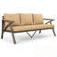 Ensemble de patio extérieur 6 pièces avec canapé 3 places, 2 fauteuils, 2 repose-pieds et café en bois-1358237286
