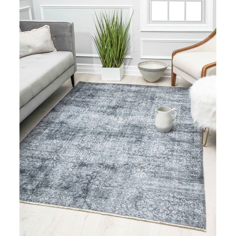 Tapis rétro à motif de chutes d'Iggi, Rectangle 5 pi 3 po x 7 pi