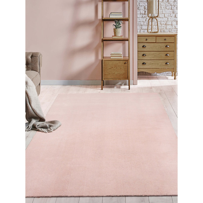 The Carpet Relax – Modern Rug, Fluffy, Short Pile, Non-Slip Underside, Washable Up To 30°C, Super-Soft, Fur Look, Rose