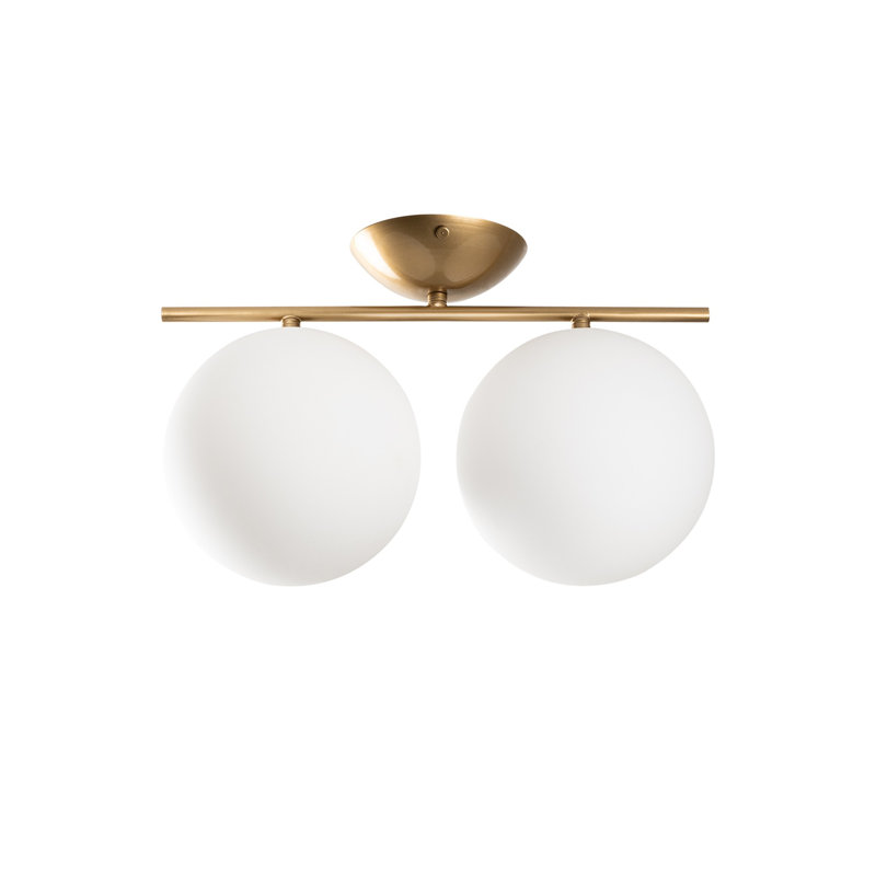 Élégant lustre doré, structure en métal, 16,5 po x 7,9 po x 10,6 po | Diamètre du capuchon: 7,9 pouces | Plaque de base: H 5,5 po: 2,4 po | 2 x douille G9 Max 8W (ampoule non incluse) | Éclairage élégant pour les maisons et les bureaux modernes, classé IP20