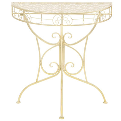 vidaXL Side Table Gold Metal 28.3 x 14.2 x 29.1 in Decorative Inlays by VidaXL