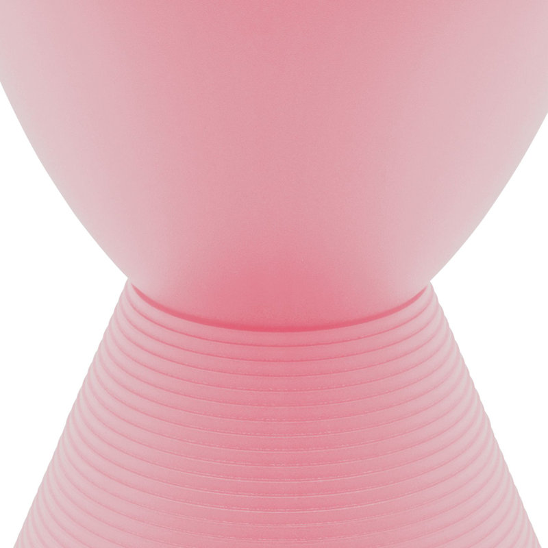 Pink Hourglass Ribbed Acrylic Side Table with Storage