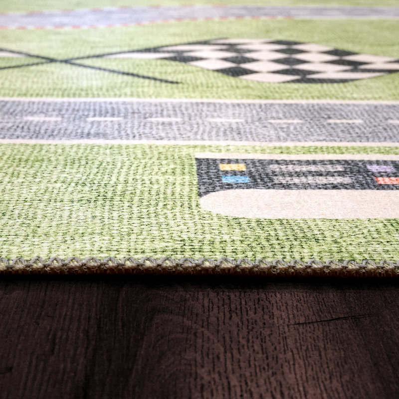 Trym Green Area Rug, Rectangle 5' x 7'