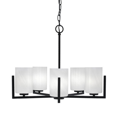 Lustre 5 lumières Dayberry illustré avec verre de 4 po