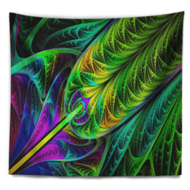 Tapisserie de texture abstraite en verre coloré vert, H 32 po x l 39 po