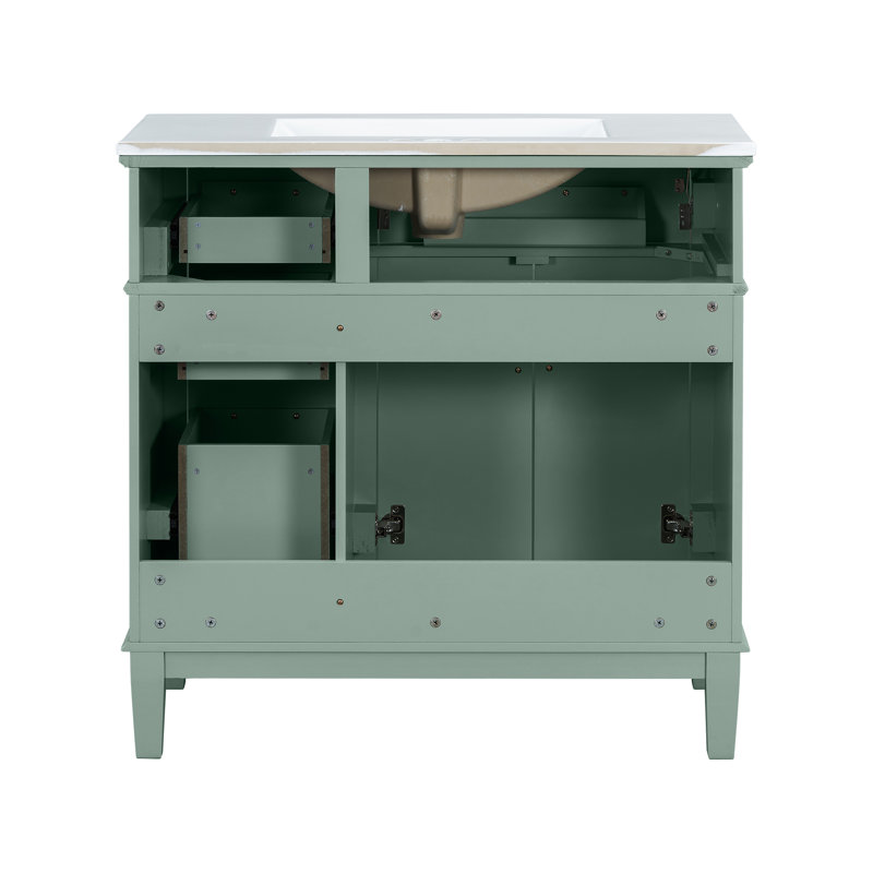 Meuble-lavabo moderne 36 po avec lavabo en céramique