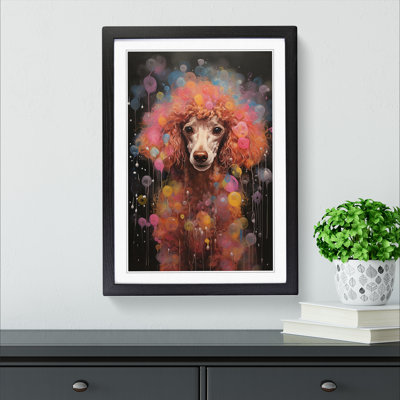 Poodle Contemporary - Single Picture Frame Print on Wood