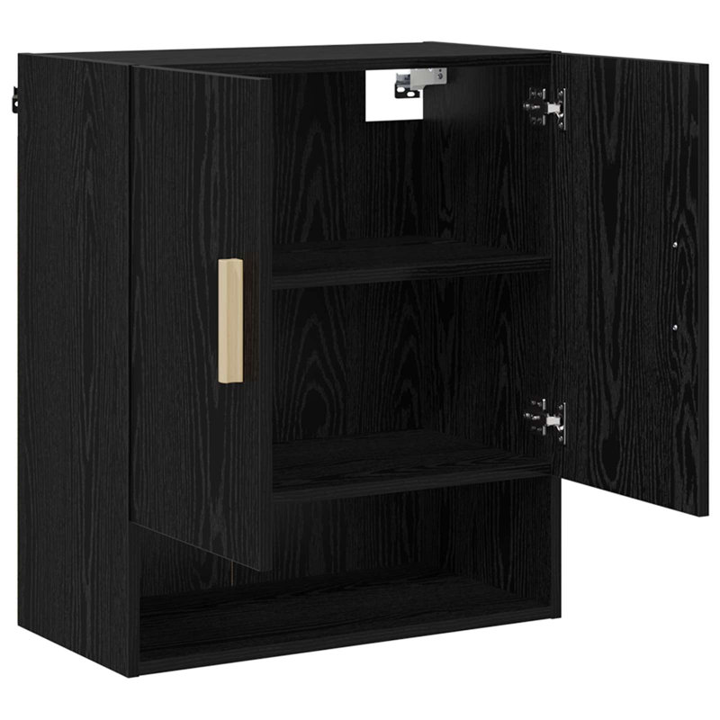 Engineered Wood Rectangle Accent Cabinet, Black Oak