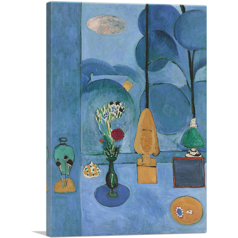 «The Blue Window 1913» par Henri Matisse - reproduction d'art sur toile tendue, H 26 po x l 18 po x P 0,75 po