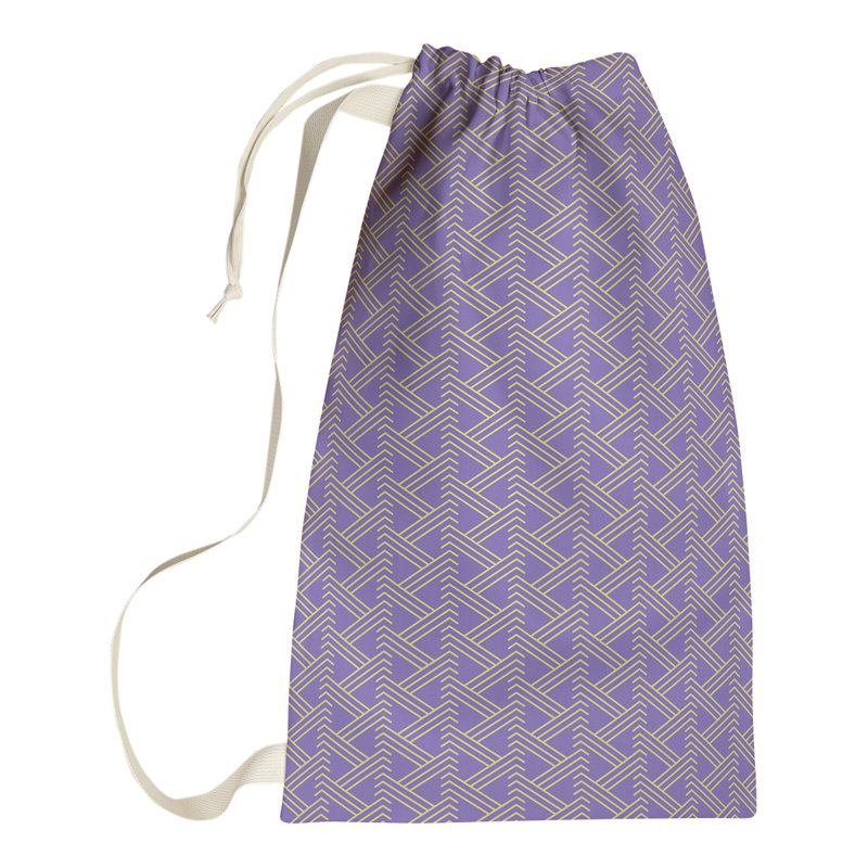 Jordao Laundry Hamper with Handles, 29" H x 18" W x 1.5" D, Purple/Yellow