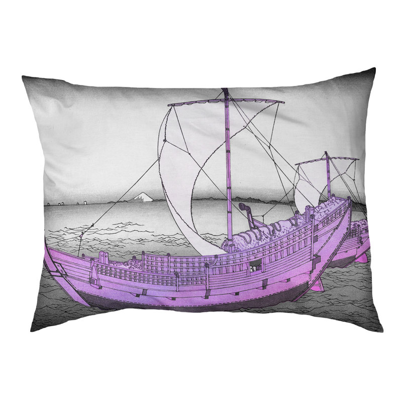 Coussin pour chien kazusa sea route Burkart, Moyen (l 42,5 po x P 32,5 po x H 14 po), Gris / Mauve