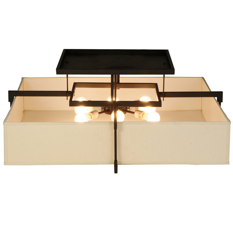 Plafonnier encastré carré / rectangulaire à 8 lumières de 36 po Quadrato