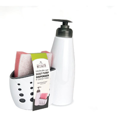 Double Layer Soap Pump Dispenser With Sponge Holder