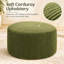 Pouf rond en velours côtelé, vert olive