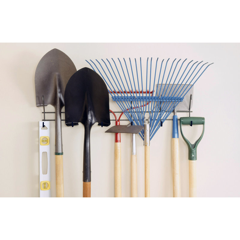 Garage 6-Hook Long Handle Tool Hang-Up