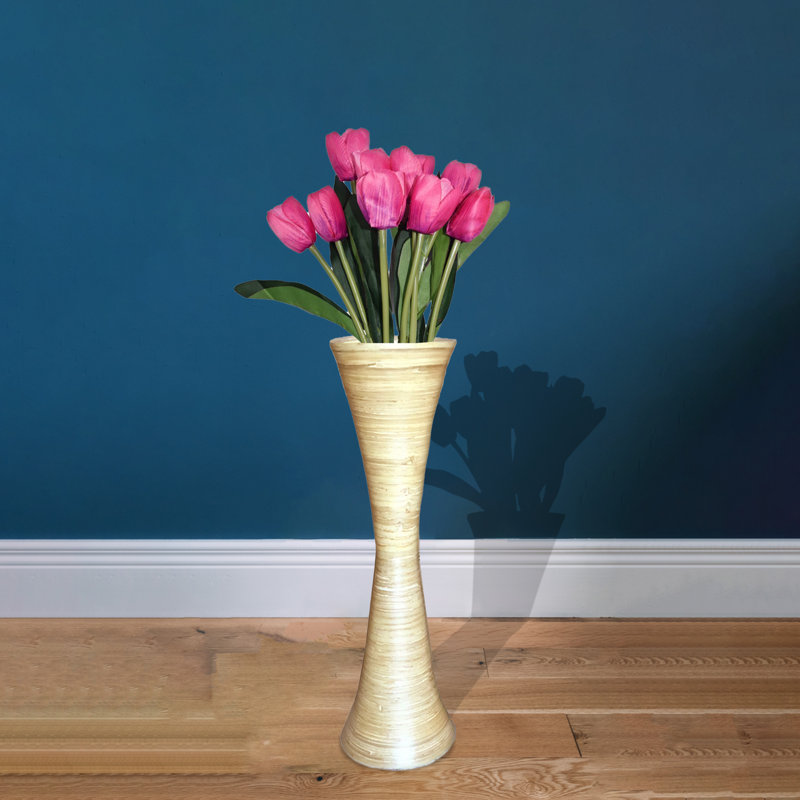Padruig Handmade Solid Wood Floor Vase, Natural