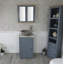 Scrivner 515mm Single Bathroom Vanity with Vessel Stone Basin-1608024372