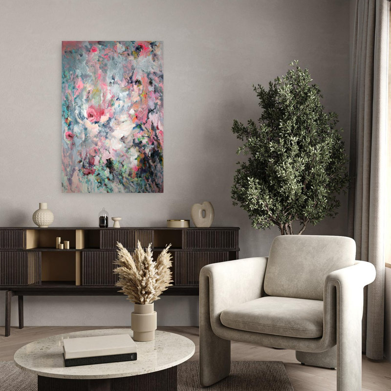 Art contemporain fleur contemporaine, H 36 po x l 24 po