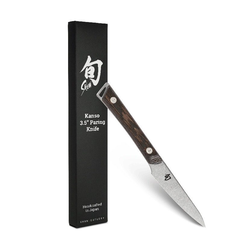 Couteau d'office Shun Kanso de 3,5 po, couteau à légumes et à fruits japonais fabriqué à la main, lame en acier inoxydable AUS10A, poignée en Tagayasan, petit outil de cuisine pour éplucher, carailler et couper