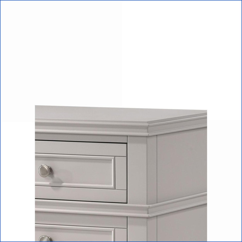 3 Drawer Poplar Solid Nightstand with USB Charging Port, Grey