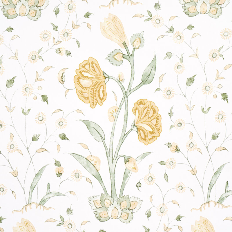 Papier peint floral Khilana, Orange