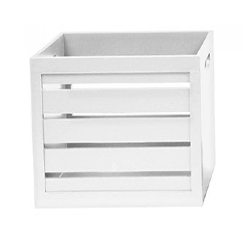 Caisse en bois, H 8,5 po x l 13 po x P 2 po, Blanc