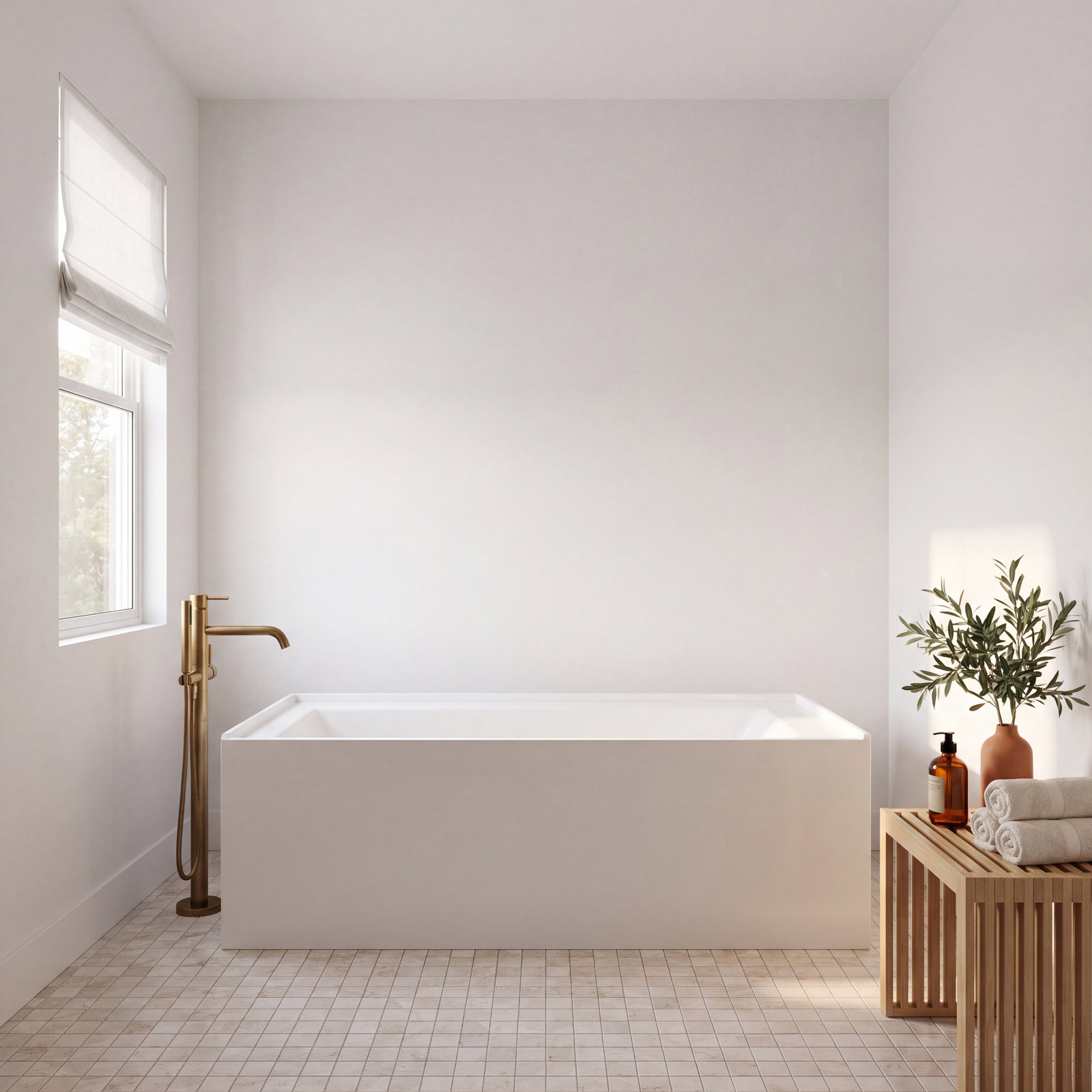 Entity 60" Alcove Soaking Bathtub, Left