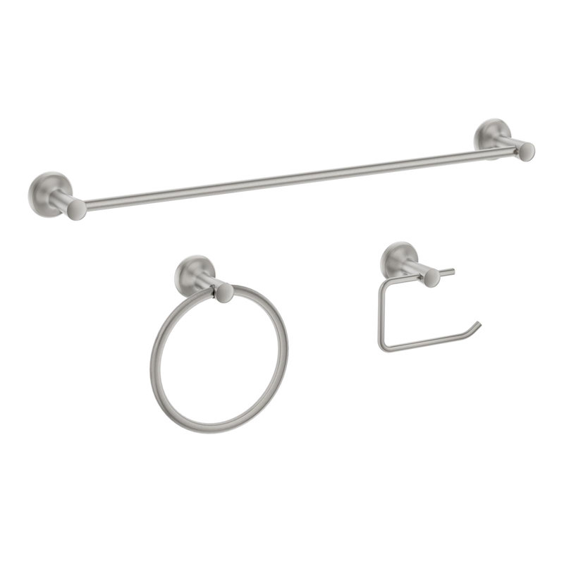 Sereno Brushed Nickel 3 pieces Decorative Bathroom Hardware sets, Brushed Nickel