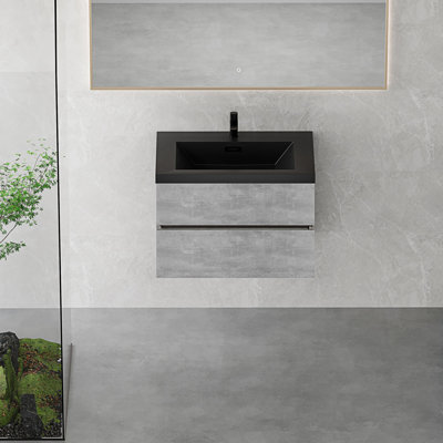 Meuble-lavabo flottant avec lavabo, meuble-lavabo de salle de bain avec cuve à quartz