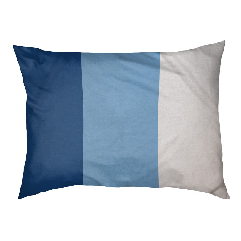 Coussin rectangulaire designer Kansas City, Moyen (L 30 po x l 40 po), Bleu royal / bleu poudre / blanc