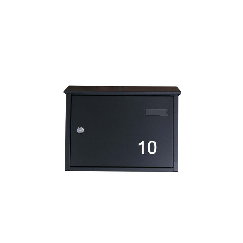 Guse Steel Wall Mounted Post Box, Black, 10