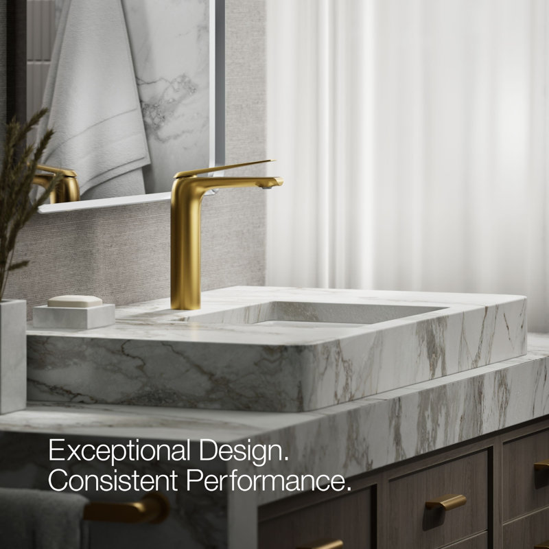 Avid Single-Handle Bathroom Sink Faucet, Vibrant Brushed Moderne Brass