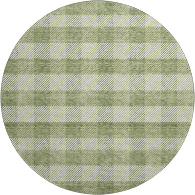 Premium Machine Washable Prisco Green Rug