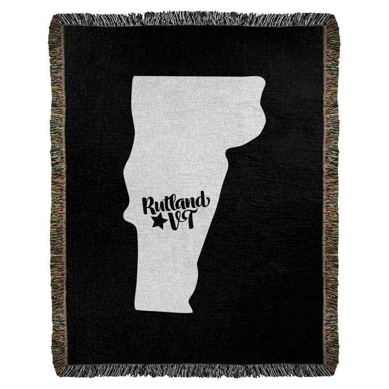 Jeté en coton tissé rutland vermont, l 60 po x L 80 po, Noir