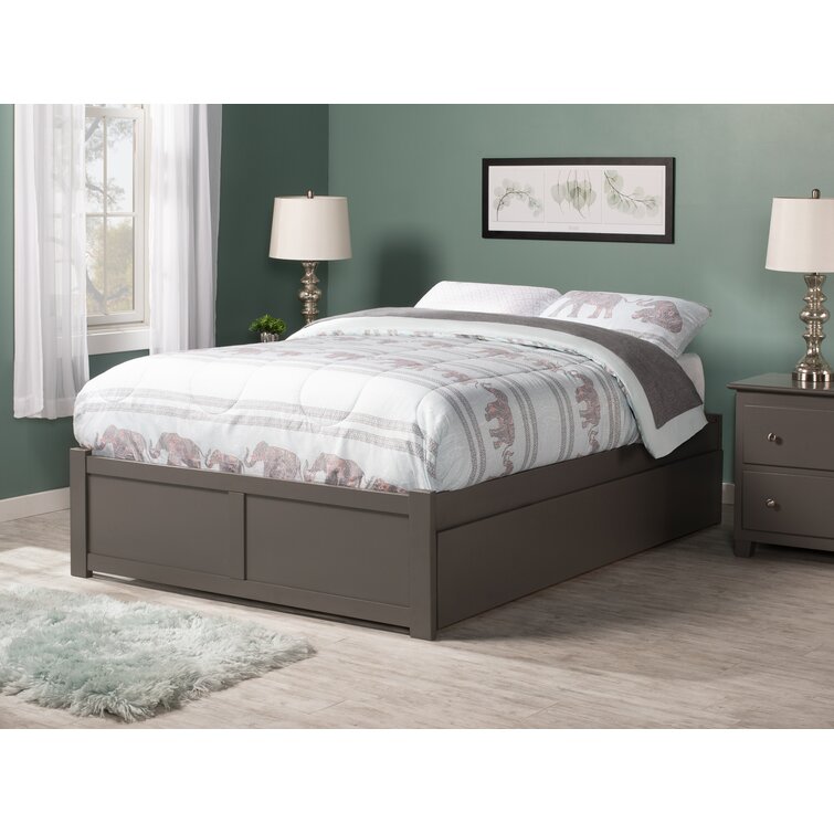 Rola Full Solid Wood Panel Bed with Trundle