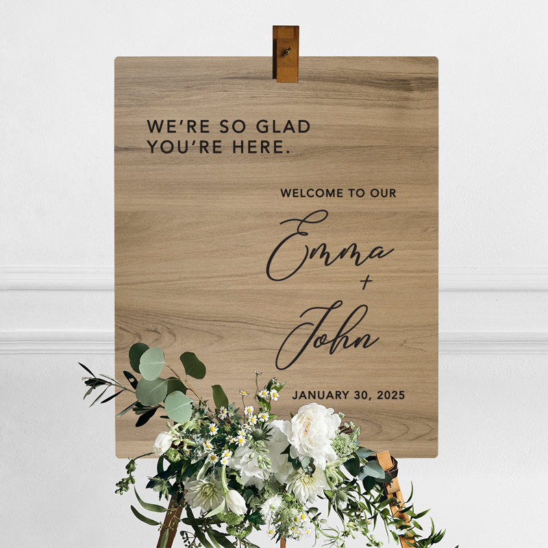 Panneau en bois «So Glad I'm Here Welcome» en bois, Oui