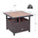 Alec 22'' Rattan Wicker Side Table with Steel Frame, Umbrella Insert Hole, Sand Bag