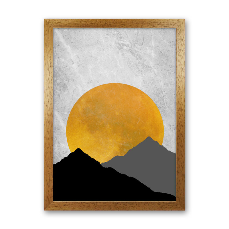 The Sunset Mountain - Print, Brown Framed, 46cm H x 34cm W x 3cm D