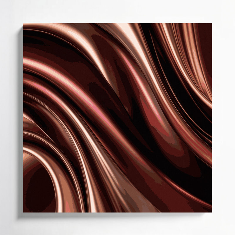 "Gradient Abstract" 66, art mural sur toile brune, H 12 po x l 12 po