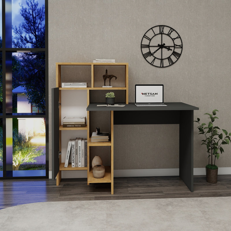 Computer Desk Eva-Jane, Black/Brown