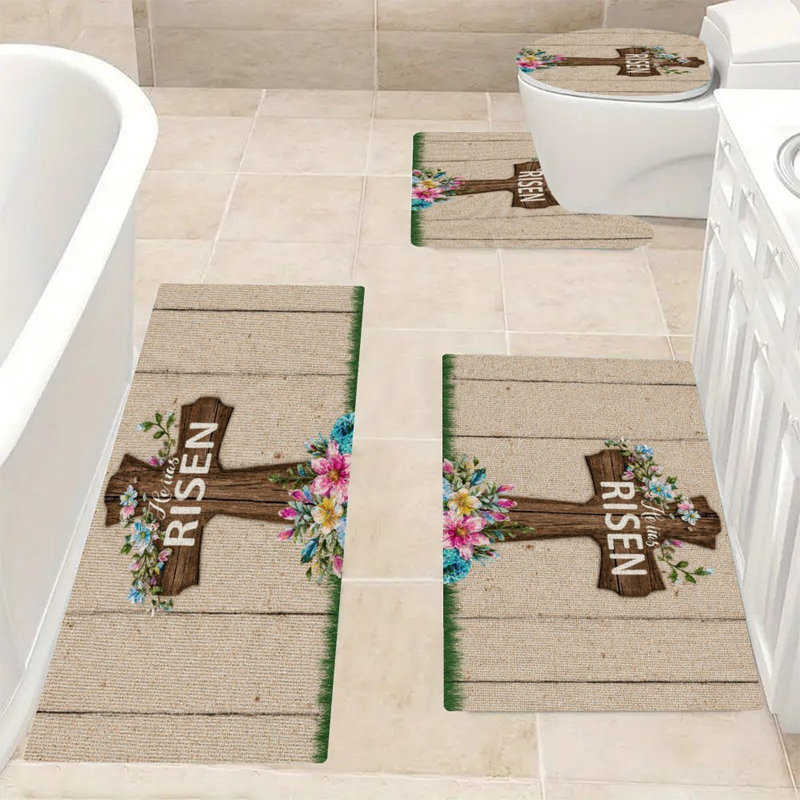 Ensemble de tapis de bain pour salle de bain 4 pièces