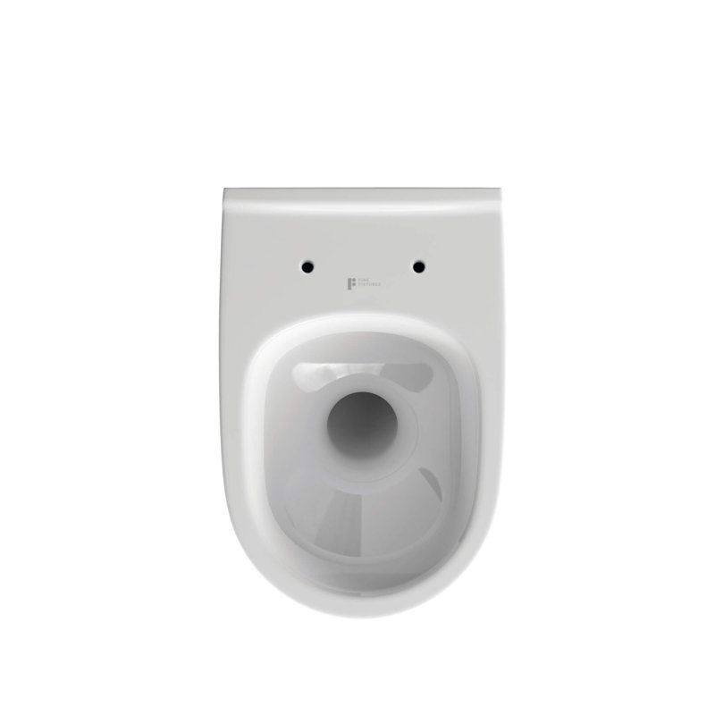 Stormon Dual-Flush Round Wall-Mount Toilet with Glazed Surface (Seat Included), Black, 4"