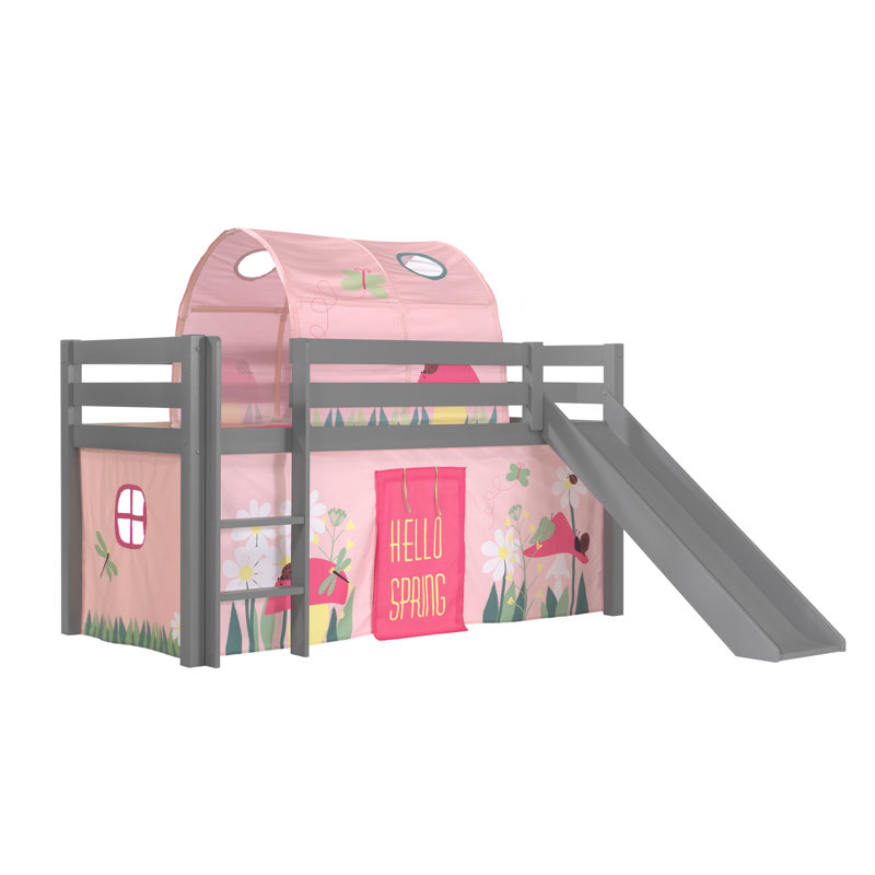 Pino 90 x 200 cm Mid Sleeper Loft Bed Bed by Vipack, Premium (Curtain and Tunnel)
