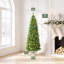 Arbre de Noël illuminé 7 pi avec 10 lumières de Noël, 330 lumières DEL artificielles, blanc chaud et multicolore, support en métal pour la maison, appartement et bureau-650476613