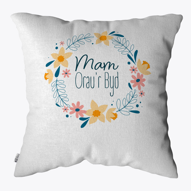 Floral White Square Throw Pillow Cover