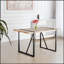 Table de salle à manger rectangulaire industrielle rustique moderne de 55 pouces, plateau en bois aggloméré de 1,5 pouce d'épaisseur, pieds en métal noir, pouvant accueillir 4 à 6 personnes, polyvalente pour la cuisine, la terrasse et le salon