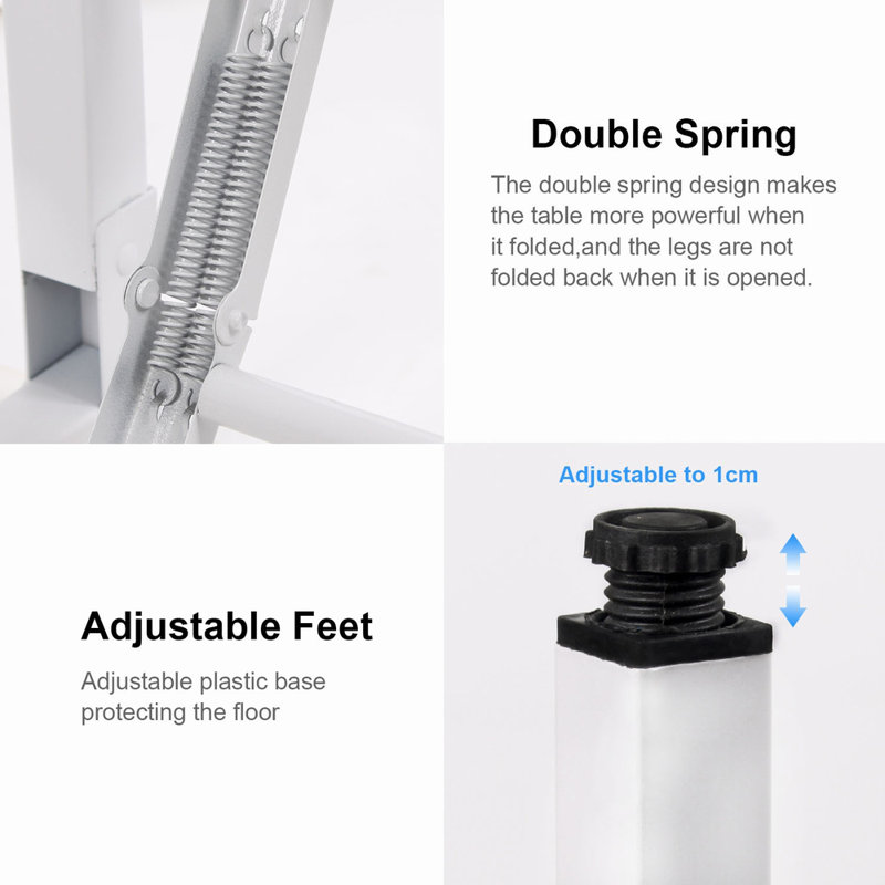Portable Folding Desk, White, 75cm H x 120cm W x 60cm D, White